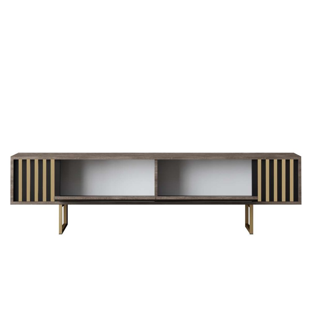 TV stolek Gold Line - Walnut, Black (obrázek 4)