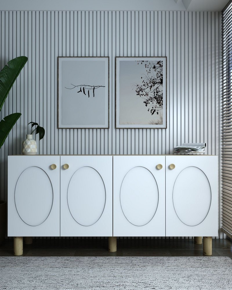 Konzolový stolík Nef - Sapphire Oak, White