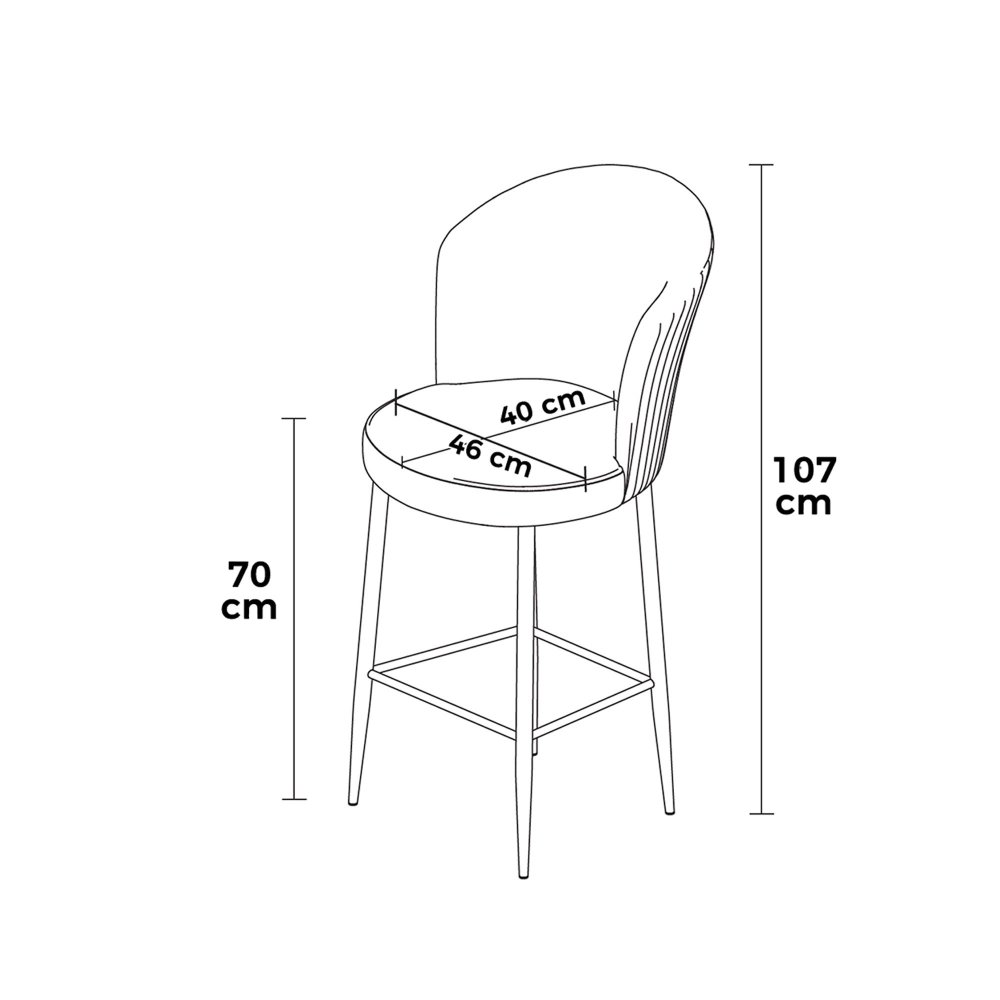 Bar Stool Set (4 Pieces) Uras - Anthracite, Black (obrázek 3)