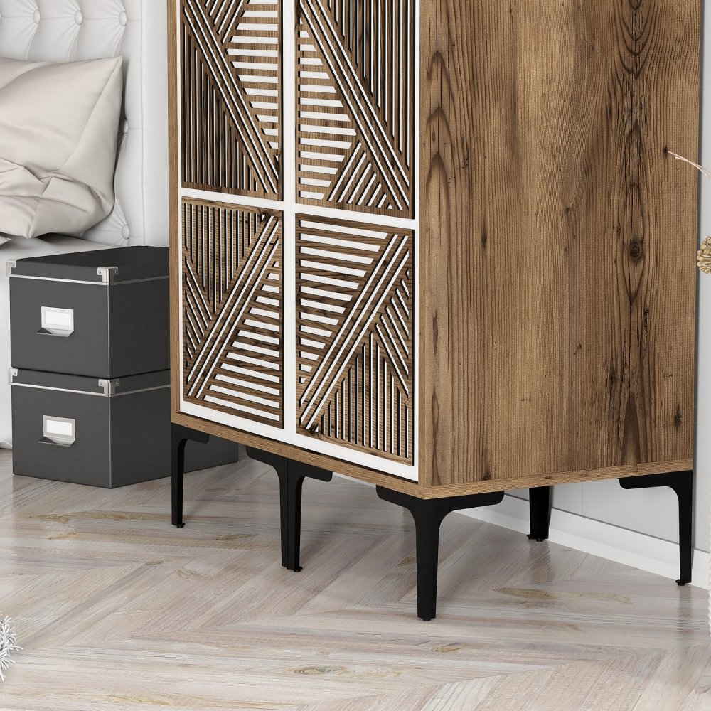 Šatní skříň Kumsal PP - Walnut, White (obrázek 4)