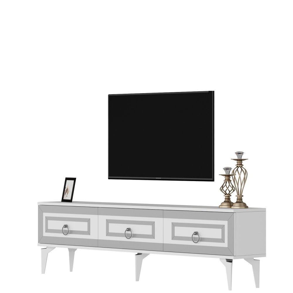 TV stolek Karya - White, Silver (obrázek 5)