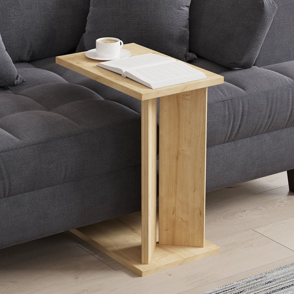 Príručný stolík / Odkladací stolík Lun - Sapphire Oak