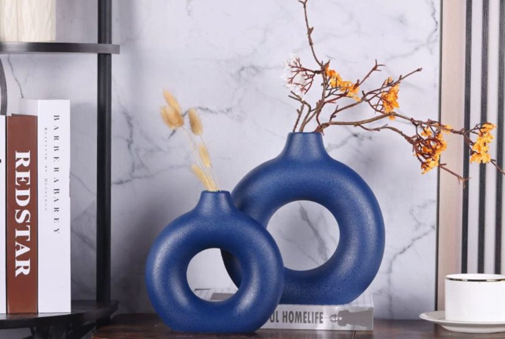 Vase Set Iskandinav Halka - Dark Blue