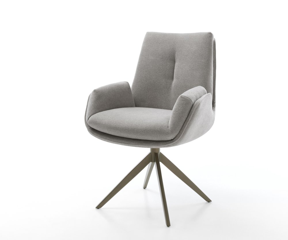 Jedálenská stolička Clea-Flex štruktúrovaná látka mäkký sivá krížová