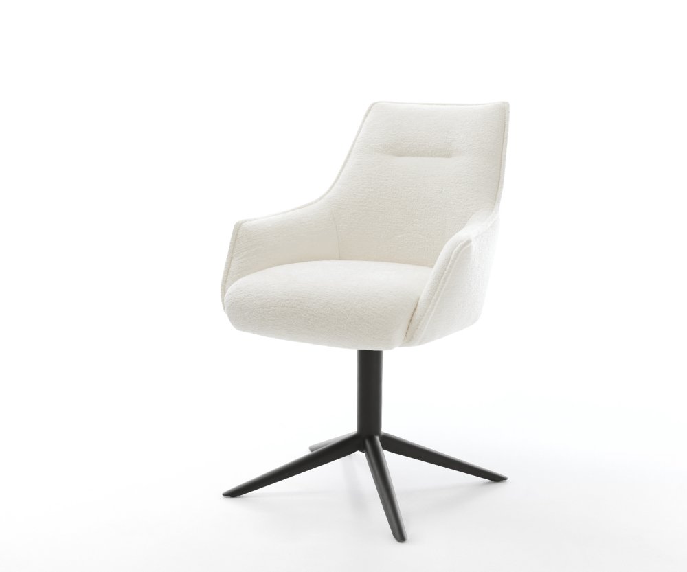 Jedálenská stolička Alja-Flex s opierkami bouclé mäkký béžová podstava