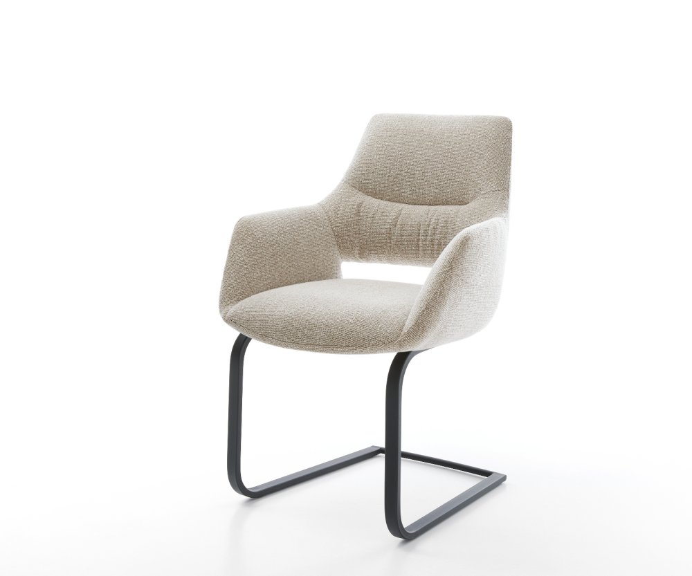 Jedálenská stolička Yago-Flex s opierkami tkanina mäkká béžová