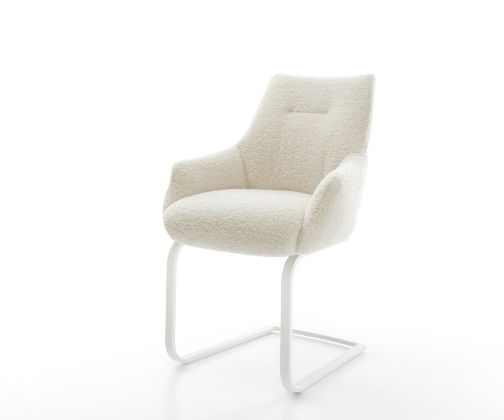 Konzolová jedálenská stolička Alja-Flex s opierkami teddy látka béžová