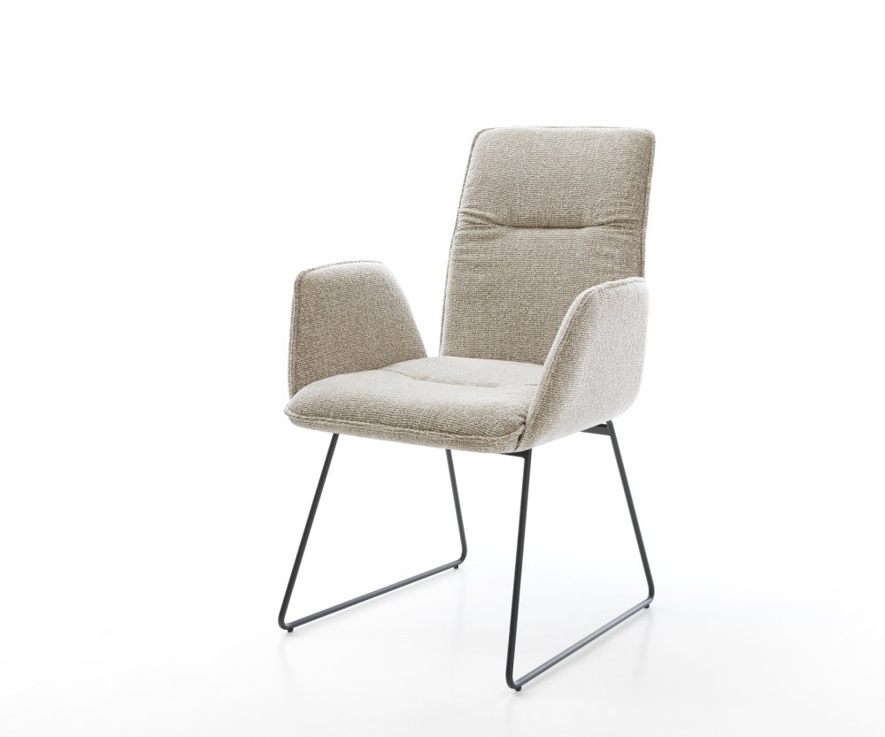 Jedálenská stolička Vinja-Flex tkanina mäkký béžová tenká podstava