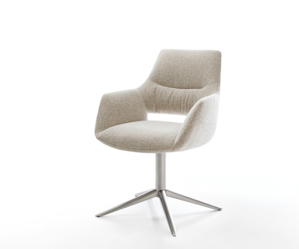 Jedálenská stolička Yago-Flex s opierkami tkanina mäkká béžová krížová