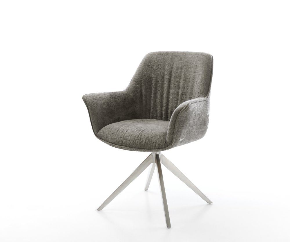 Jedálenská stolička Keila-Flex s opierkami bouclé mäkký tmavobéžová