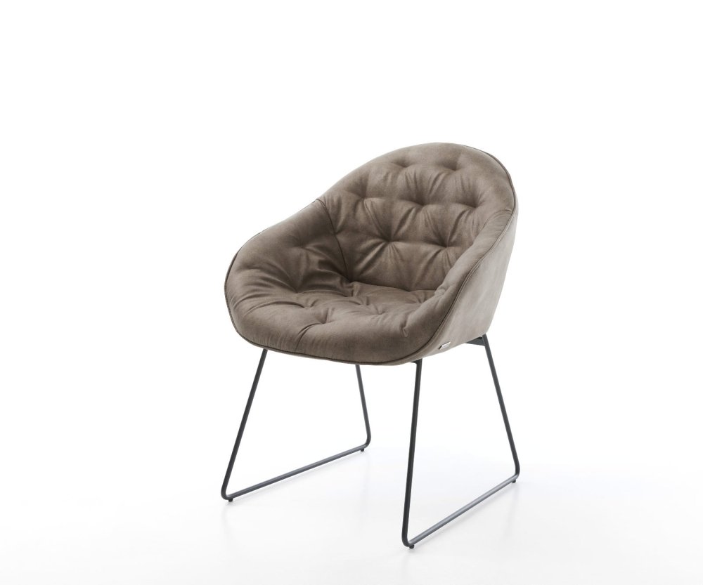 Jídelní židle Gaio-Flex mikrovlákno taupe vintage tenká podnož černá