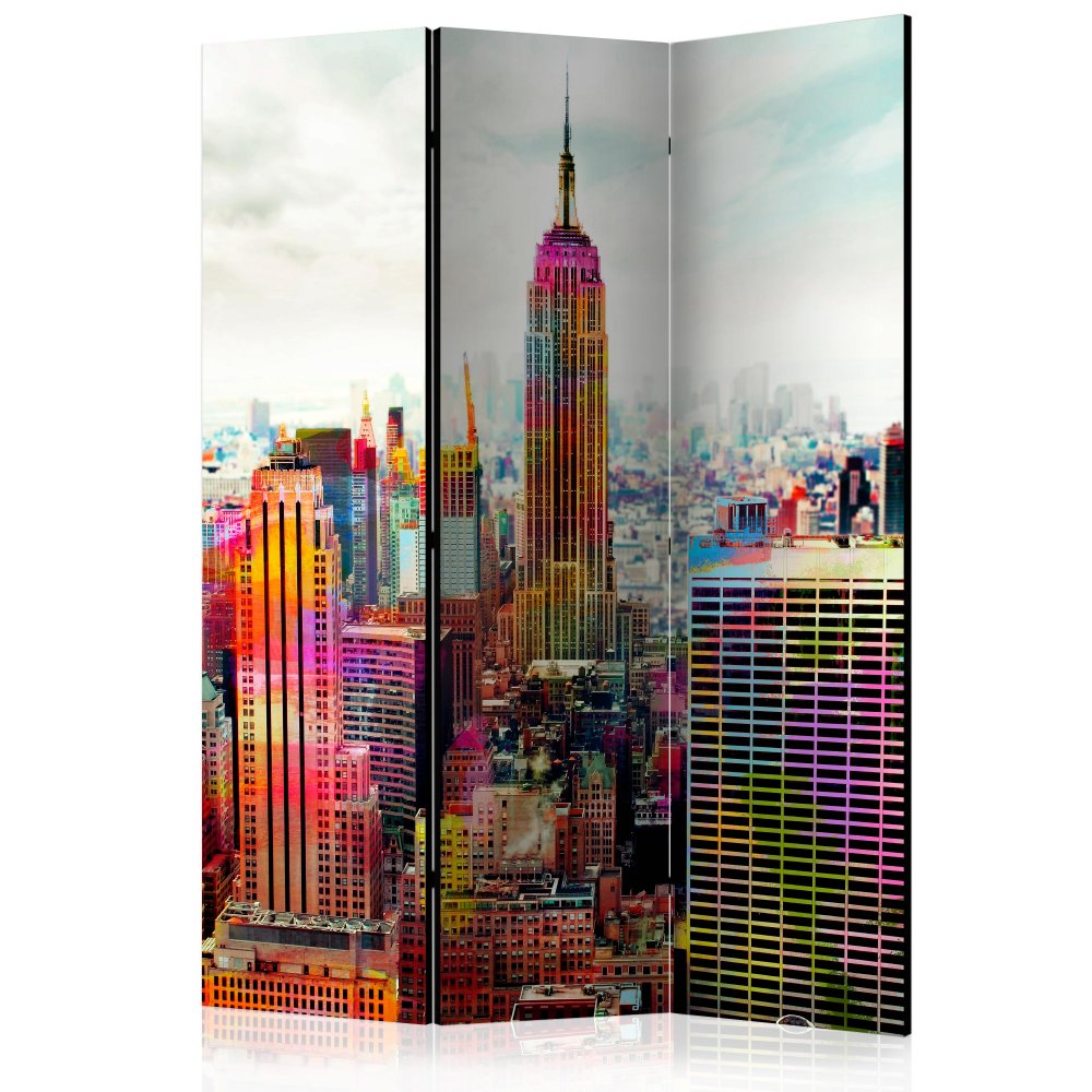 Levně Paraván Colors of New York City Dekorhome 135x172 cm (3-dílný)