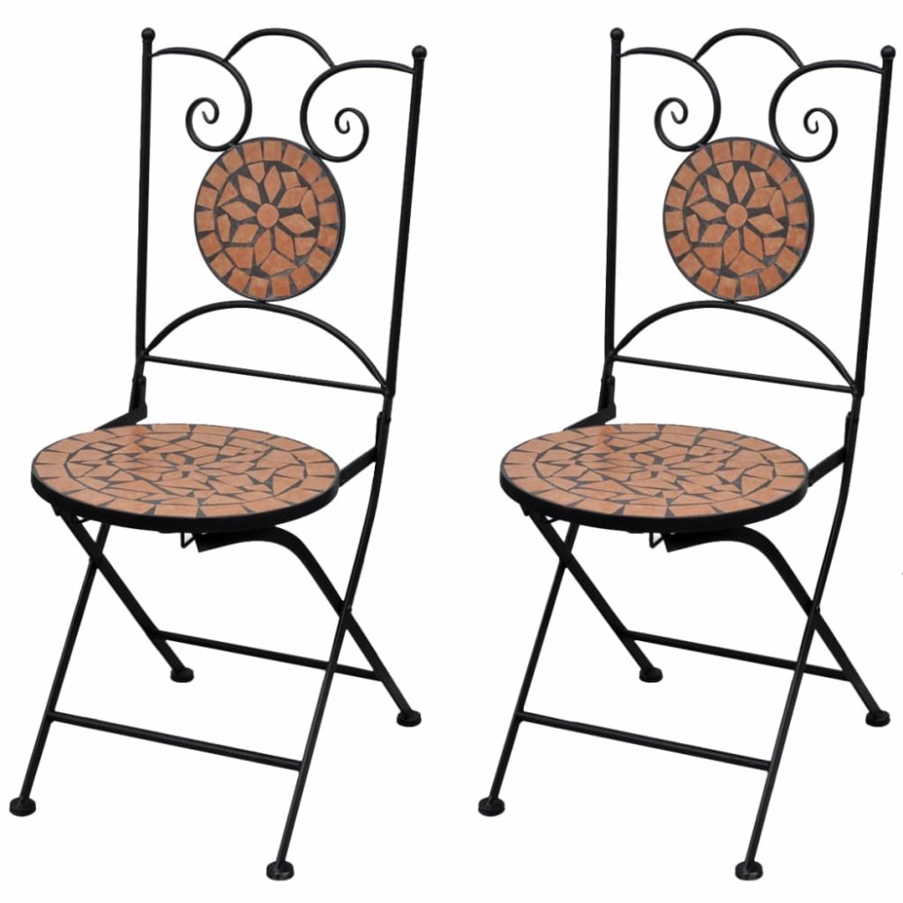 Záhradná skladacia stolička 2 ks Tehlová