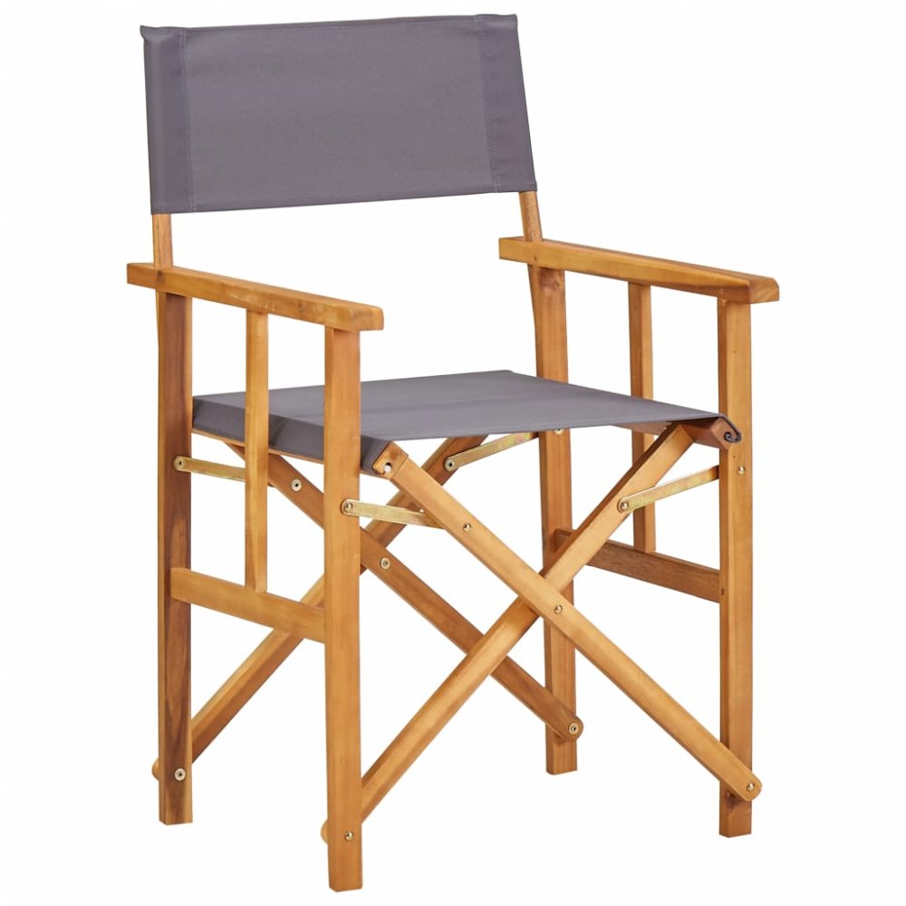Režisérská židle akáciové dřevo Dekorhome Šedá,Režisérská židle akáciové dřevo Dekorhome Šedá