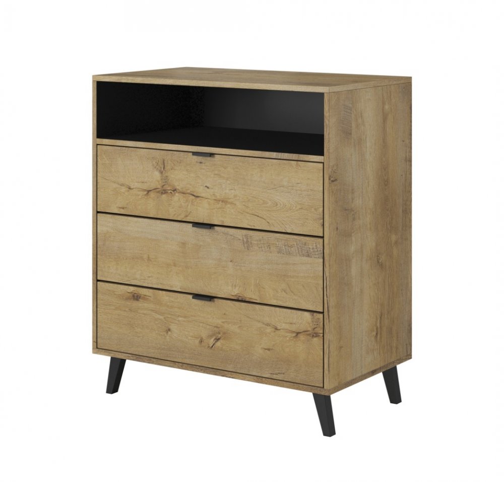Komód Nest km-2 dub lefkas/Černá Obrázek