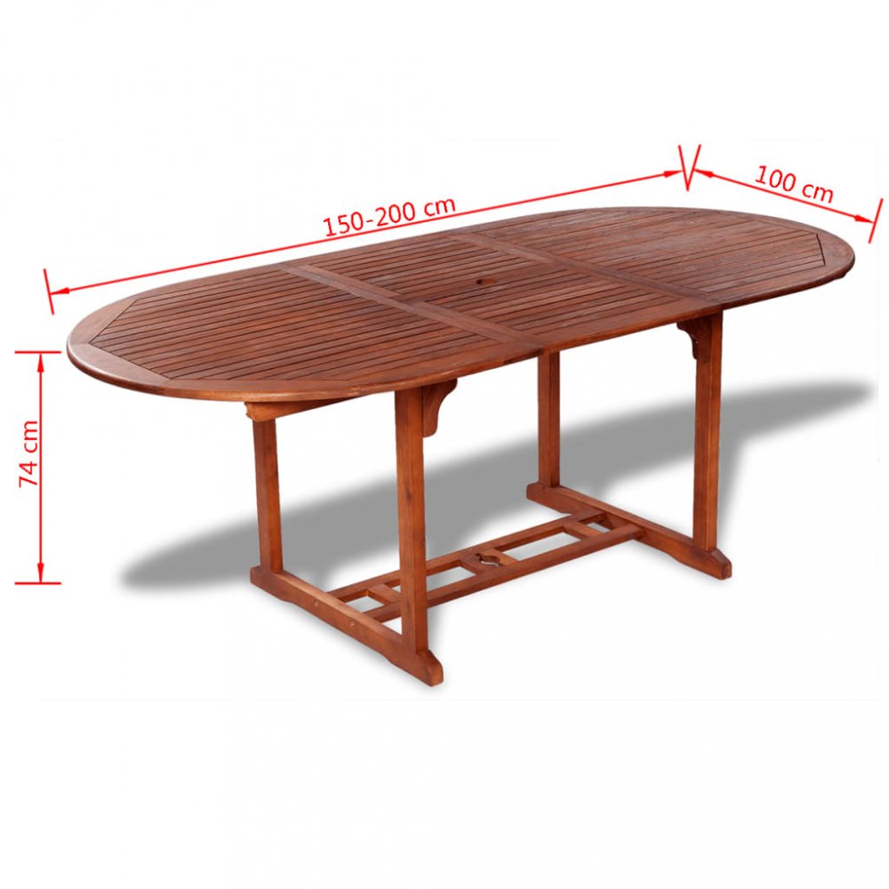 Zahradní stůl 200 x 100 x 75 cm masivní akáciové dřevo