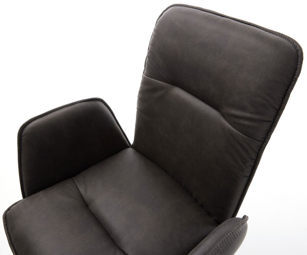 Otočná židle Vinja-Flex antracitová vintage mikrovlákno dřevěná Obrázek