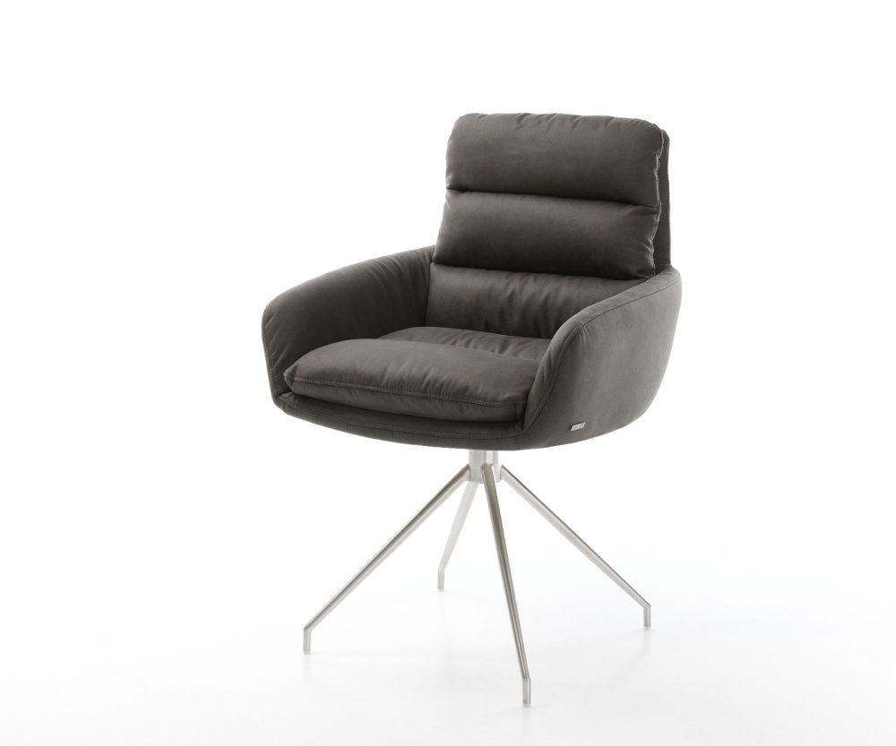 Abelia-Flex otočná stolička s podrúčkami antracitová vintage krížová