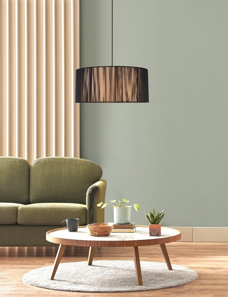 Čierna drevená závesná lampa 45 cm Kioto Ledea