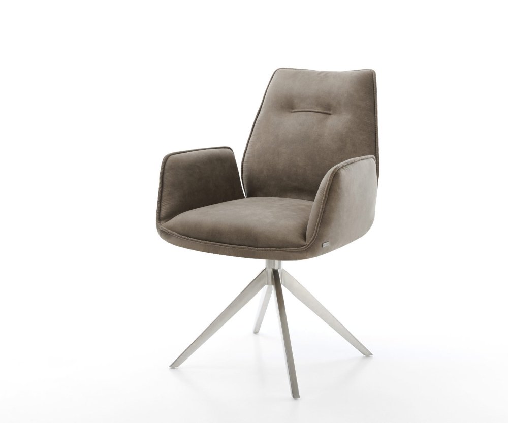Otočná stolička Zoa-Flex Mikrovlákno Taupe Vintage Cross Frame Wide