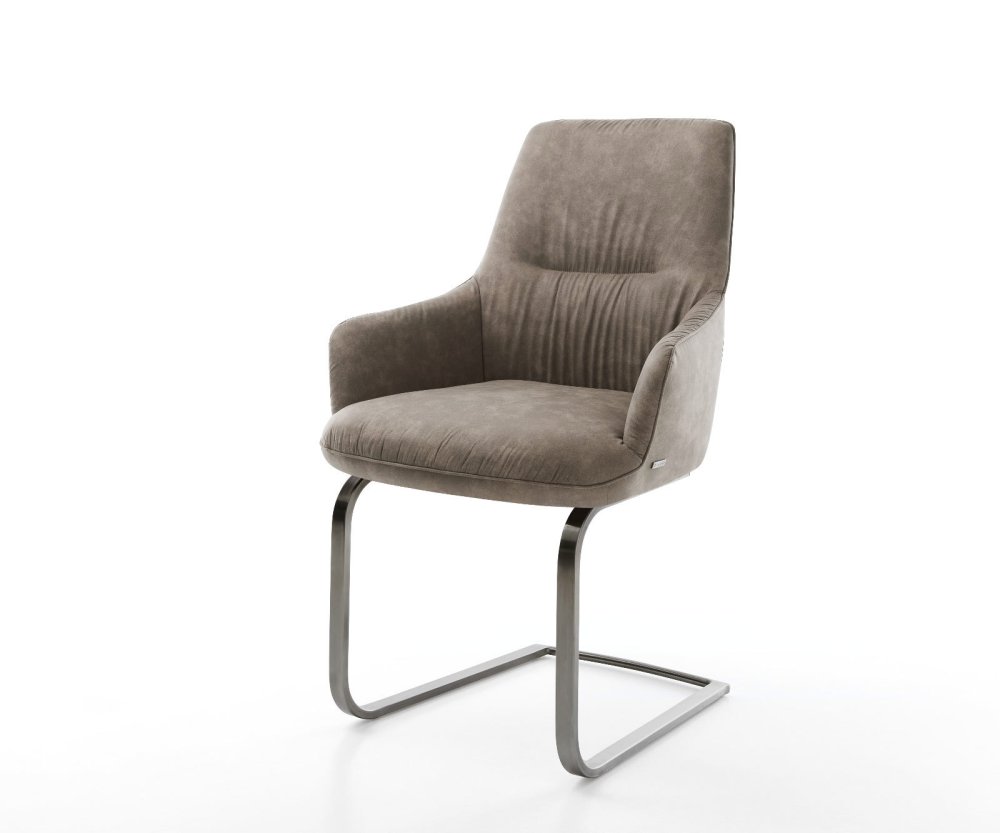 Konzolové kreslo Zelia-Flex s podrúčkami z mikrovlákna taupe Vintage