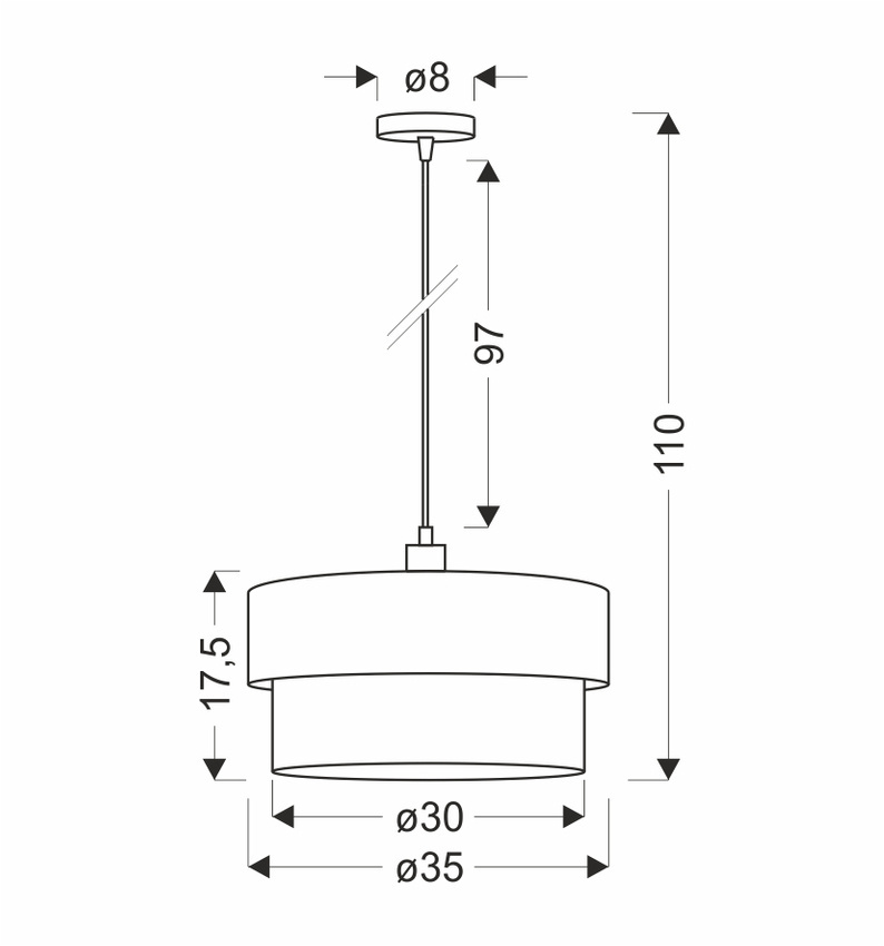 Závesná lampa ERNA saténová 1x60W E27 čierna so zlatým tienidlom