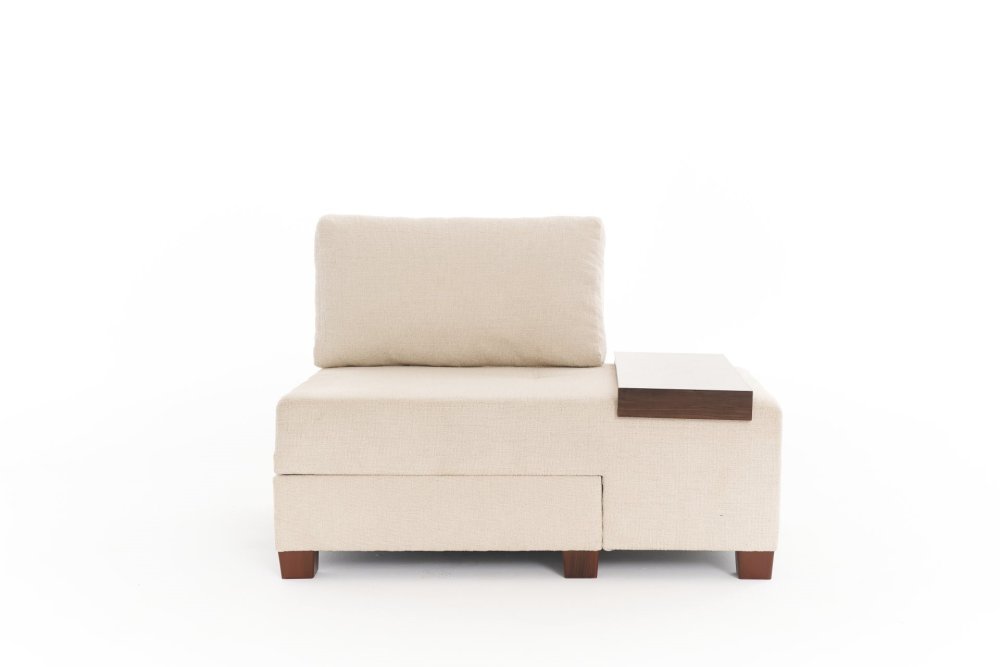 Rozkládací křeslo Perenna Chenille Right - Cream (obrázek 6)
