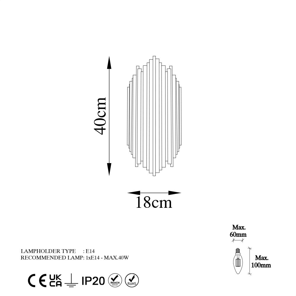 Nástěnná lampa Kara - 13346 (obrázek 3)