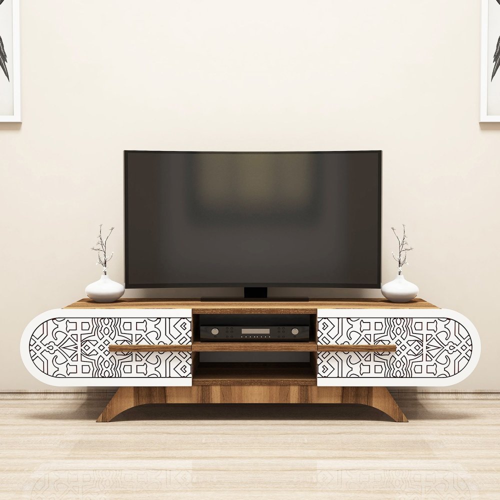 TV stolek Defne - Walnut White (obrázek 4)