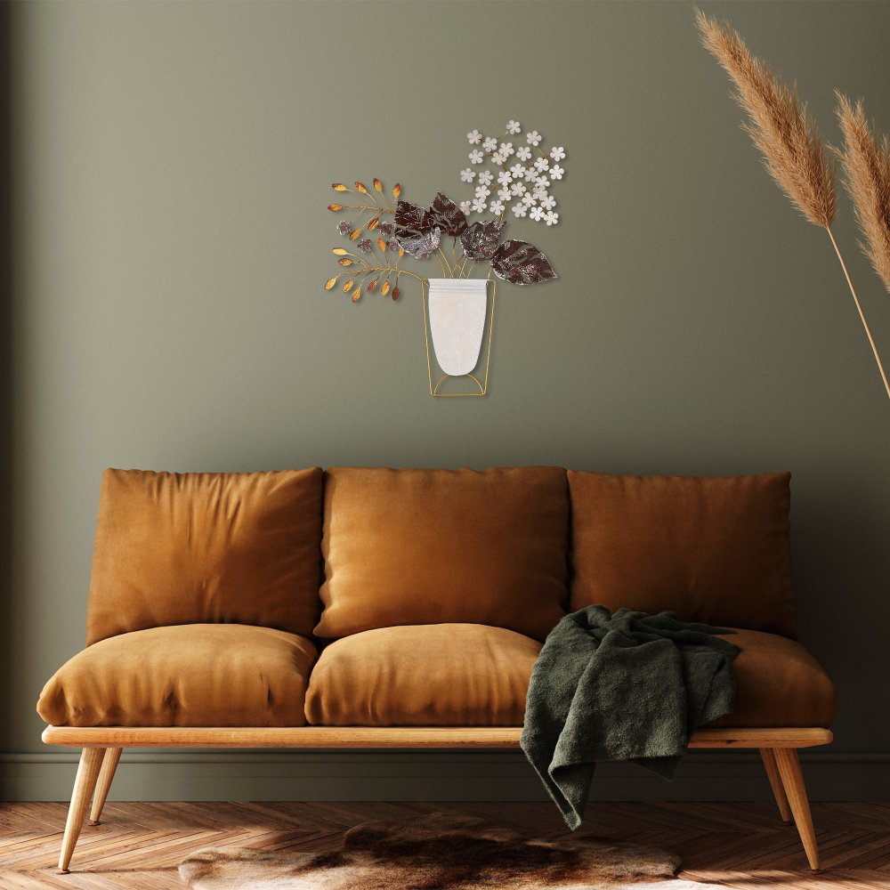 Dekorativní kovový doplněk na zeď Flowers in Pots (obrázek 6)