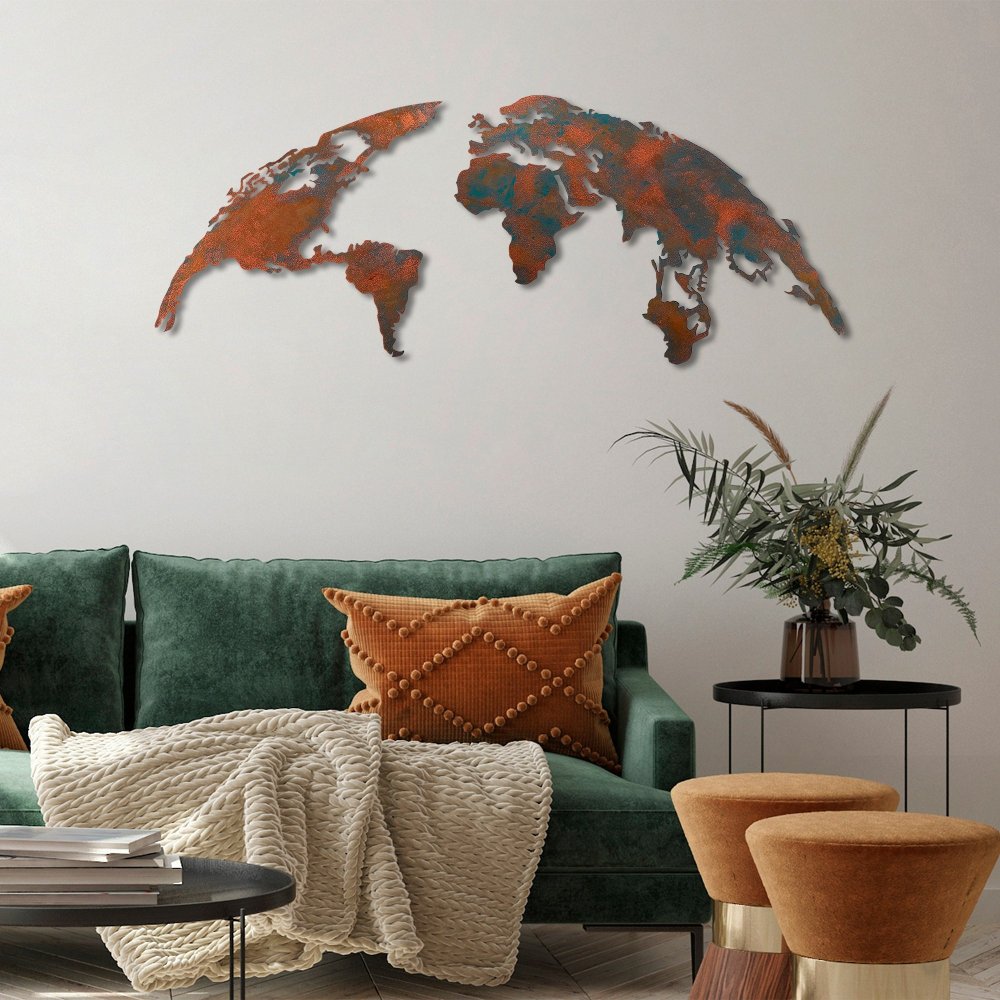 Dekoratívny kovový doplnok na stenu World Map Medium - 2