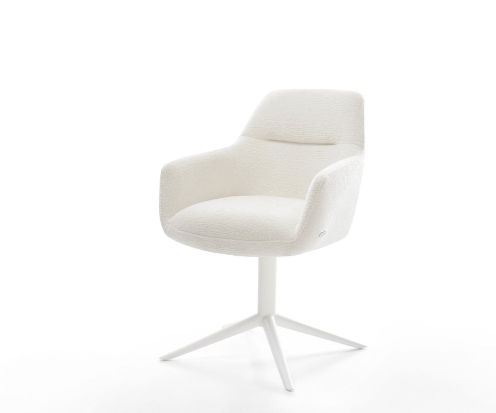 Jedálenská stolička Pejo-Flex bouclé mäkký béžová krížová podstava