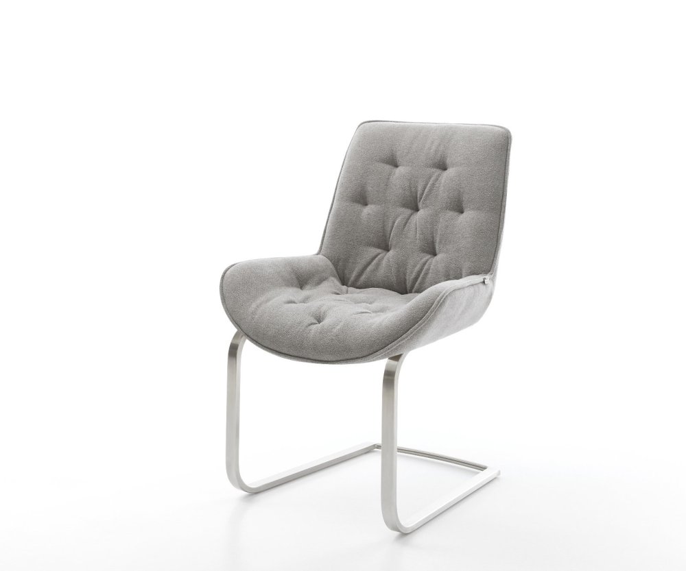 Konzolová jedálenská stolička Taimi-Flex texturovaná látka mäkký sivá