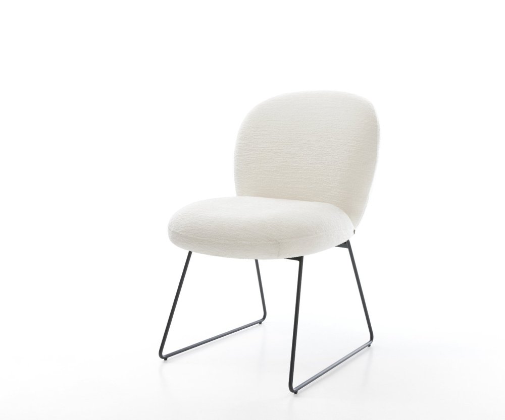 Jedálenská stolička Nube-Flex bouclé mäkký béžová tenká podstava