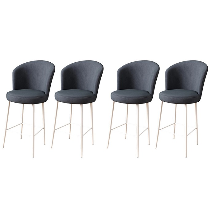 Bar Stool Set (4 Pieces) Fora - Anthracite, White (obrázek 2)