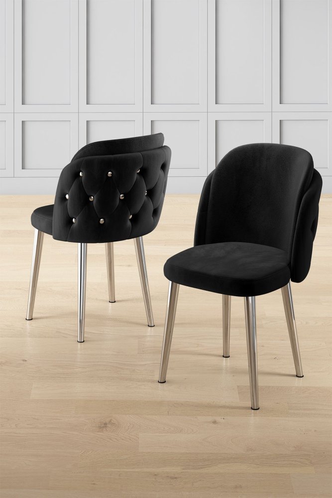 Súprava stoličiek (4 kusy) Axle - Black, Chrome