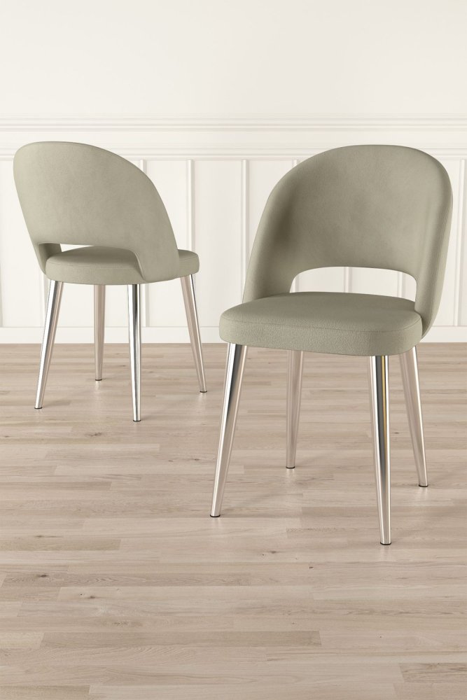 Súprava stoličiek (6 kusov) Pane - Cream, Chrome