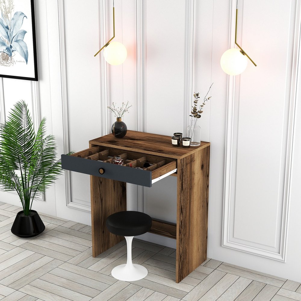 Toaletní stolek Lizbon - Walnut, Anthracite (obrázek 5)