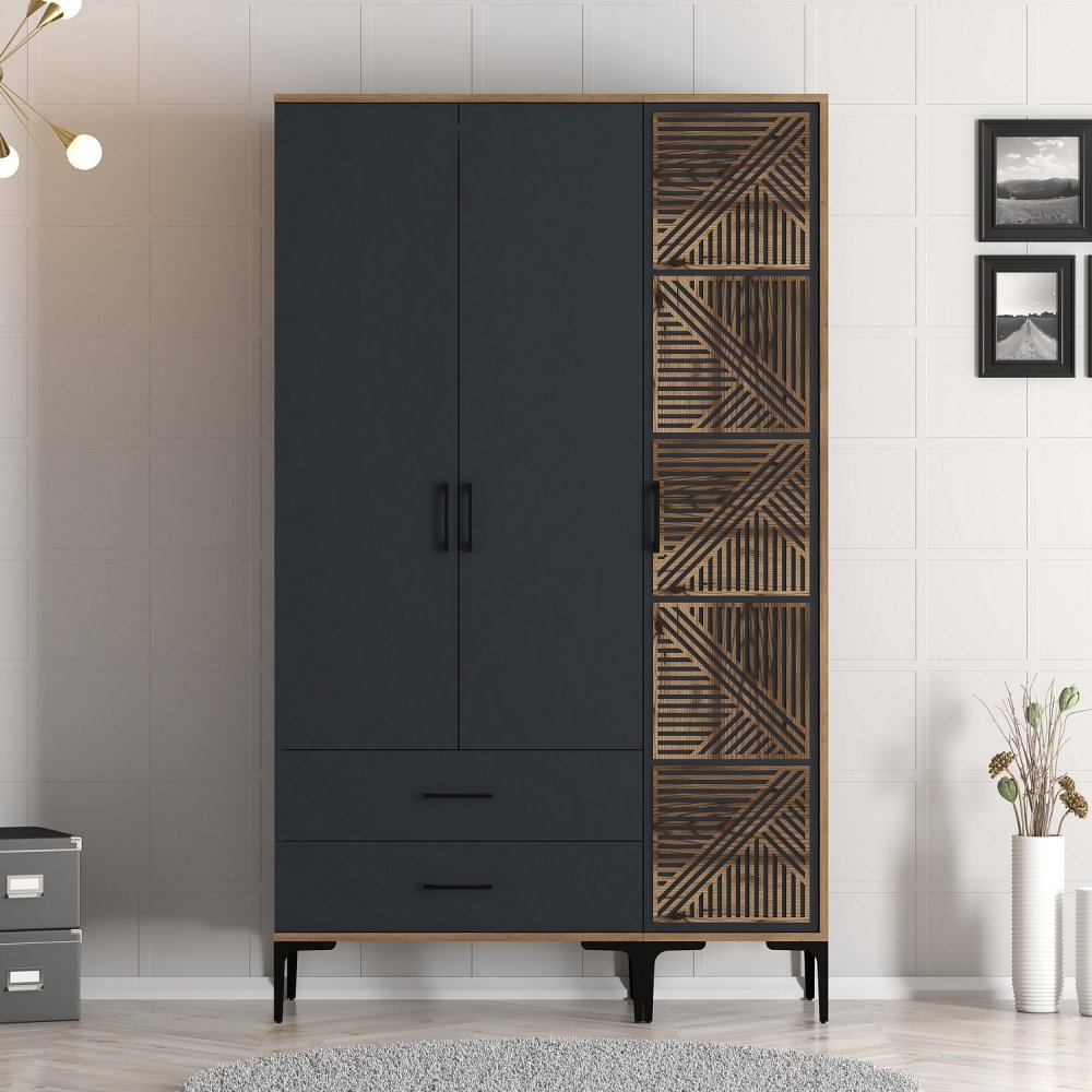 Šatní skříň Kumsal PT - Walnut, Anthracite (obrázek 7)