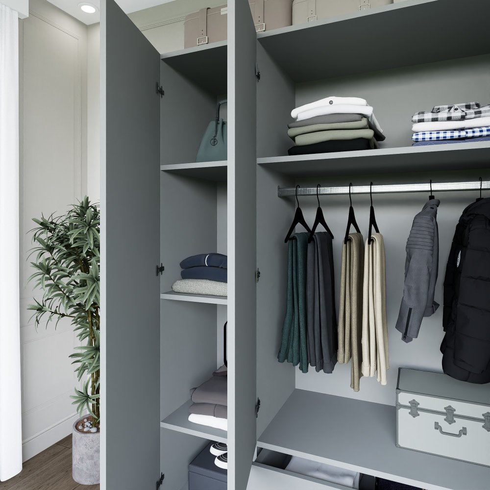 Šatní skříň Yaman Luna 1600-037 - Grey (obrázek 4)