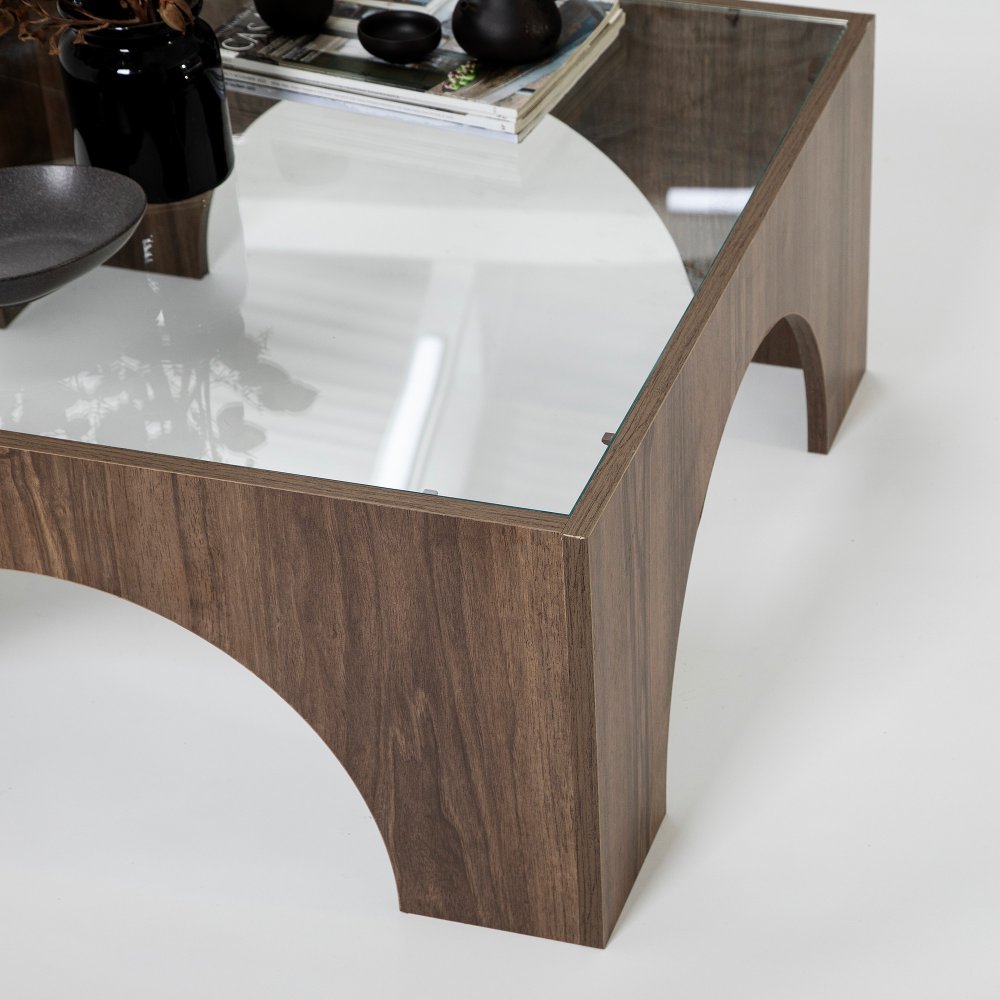 Konferenční stolek Seine - Transparent, Walnut (obrázek 6)