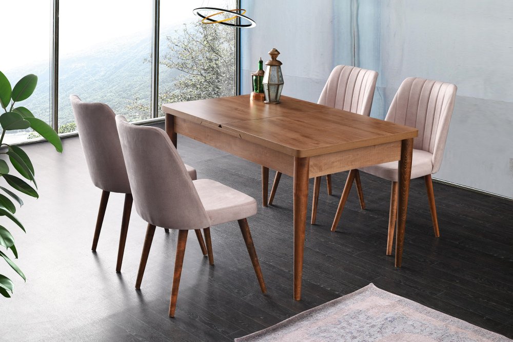 Extendable Dining Table Ahşap Kelebek - 1231