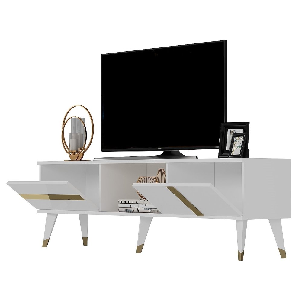 TV stolík Vania - White, Gold
