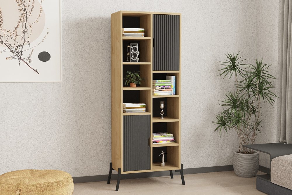 Knižnica Otranto - Sapphire Oak, Antracite