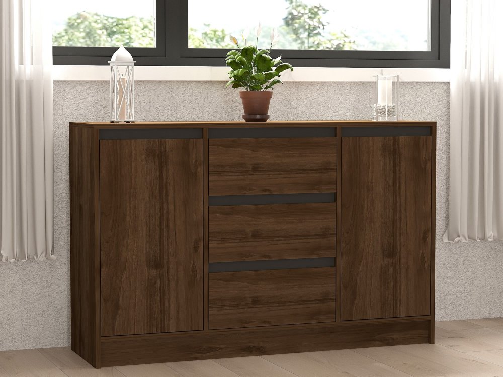 Konzolový stolík Onat - Walnut, Anthracite
