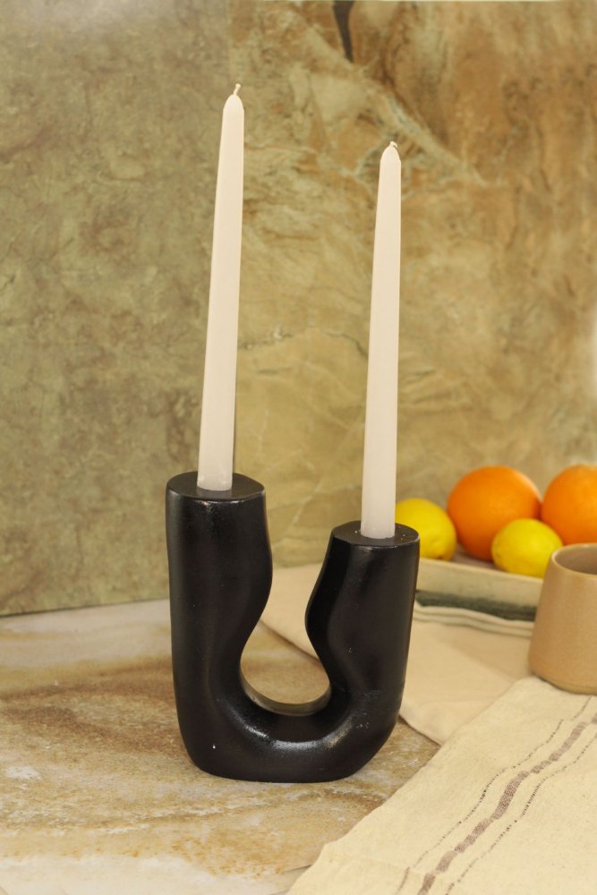 Súprava svietnikov (3 kusy) Asymmetric - Black