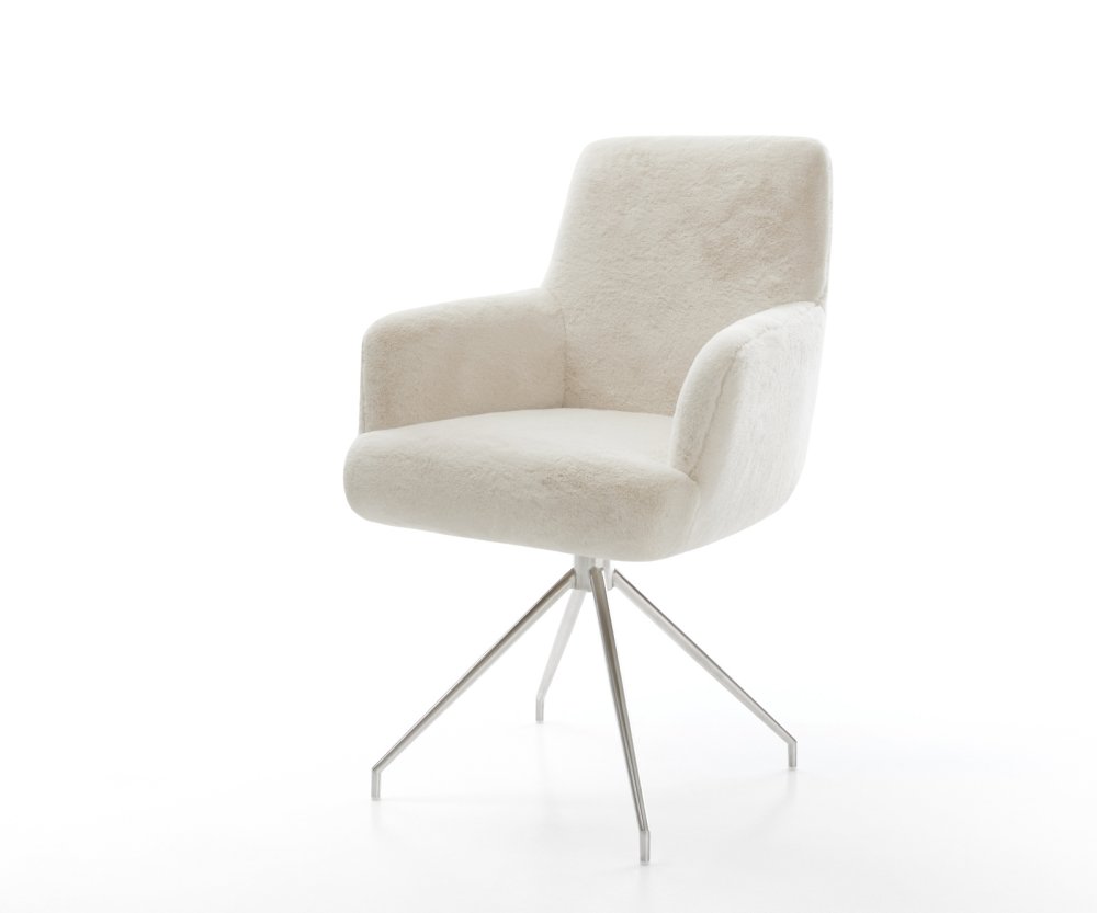 Jedálenská stolička Heira-Flex s opierkami plyšový manšester krémovo