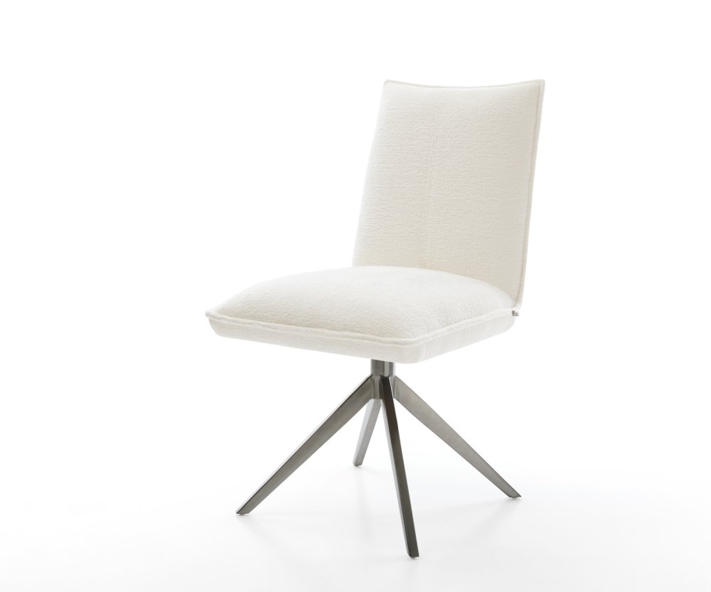 Jedálenská stolička Lelio-Flex bouclé mäkký béžová krížová podstava