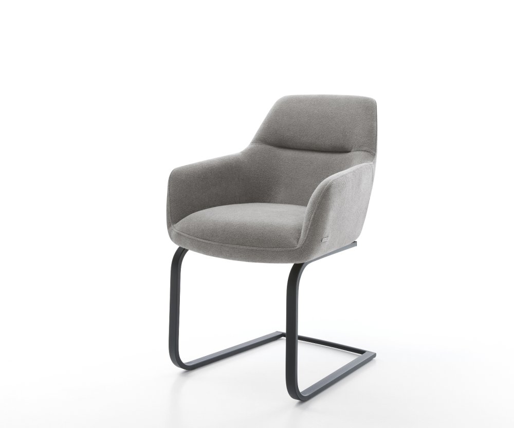 Konzolová jedálenská stolička Pejo-Flex texturovaná látka mäkký sivá