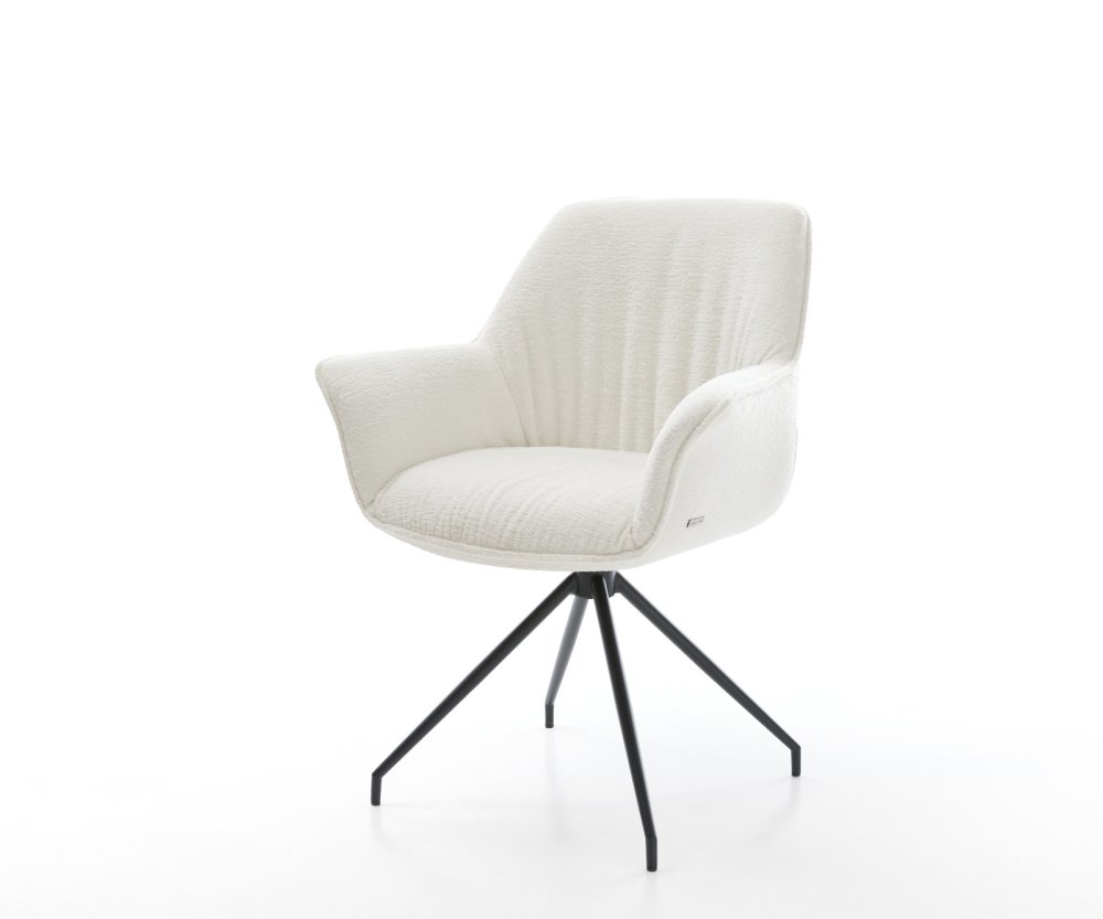 Jedálenská stolička Keila-Flex s opierkami bouclé mäkký béžová krížová